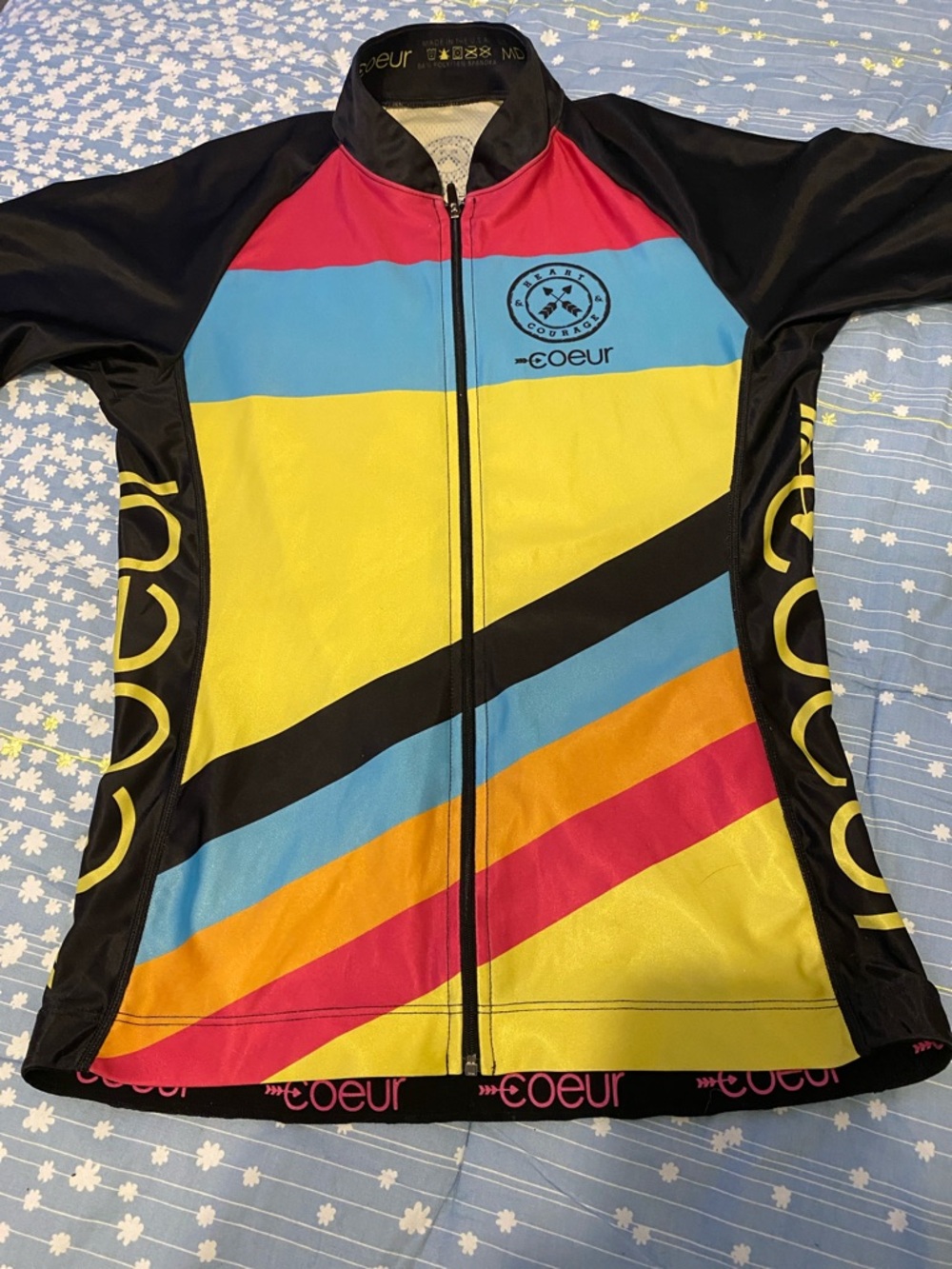 coeur Bright Colorblock Cycling Jersey and matching shorts. - Picture 4 of 11